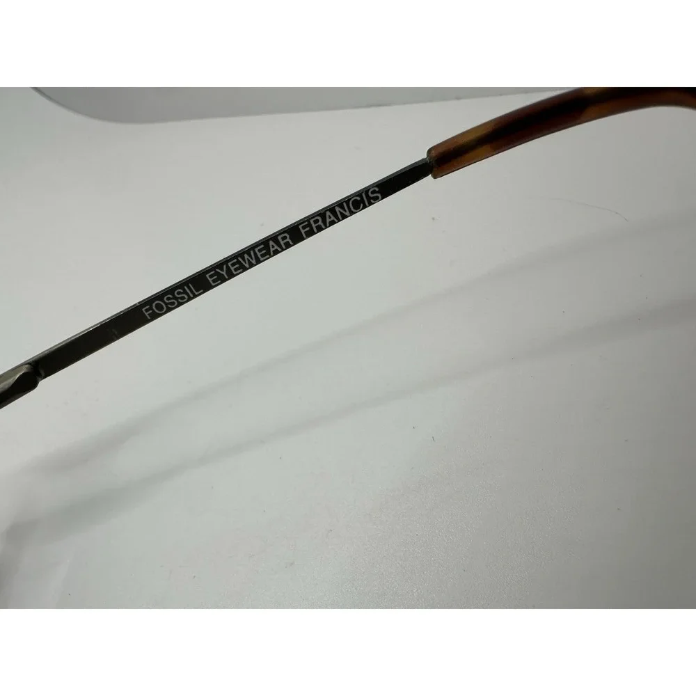 VTG Fossil Francis Oval Sunglasses Tortoiseshell Green Lenses‎ Y2K